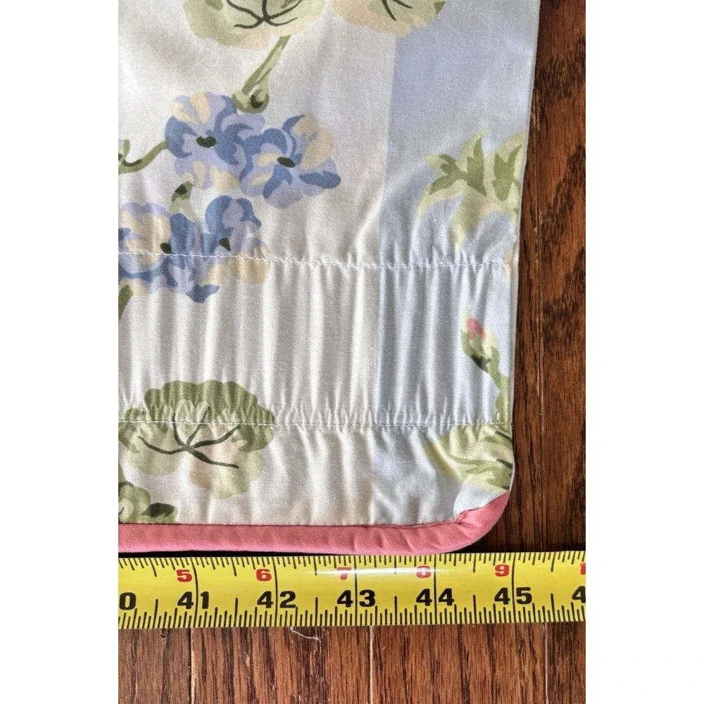 VTG 90s Cottagecore Laura Ashley Country Rose Blue Stripe 4 Custom Valances